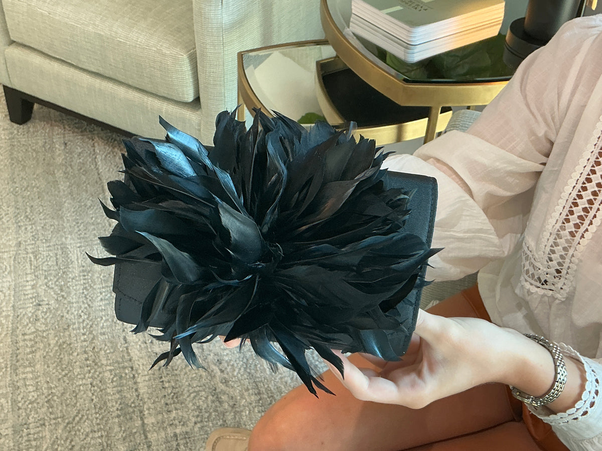 Black Feather Clutch